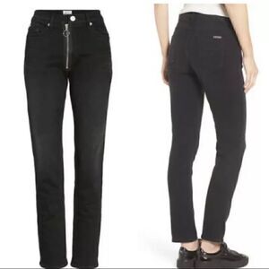 Hudson Black Riley Relaxed Straight Leg Crop Jeans‎
